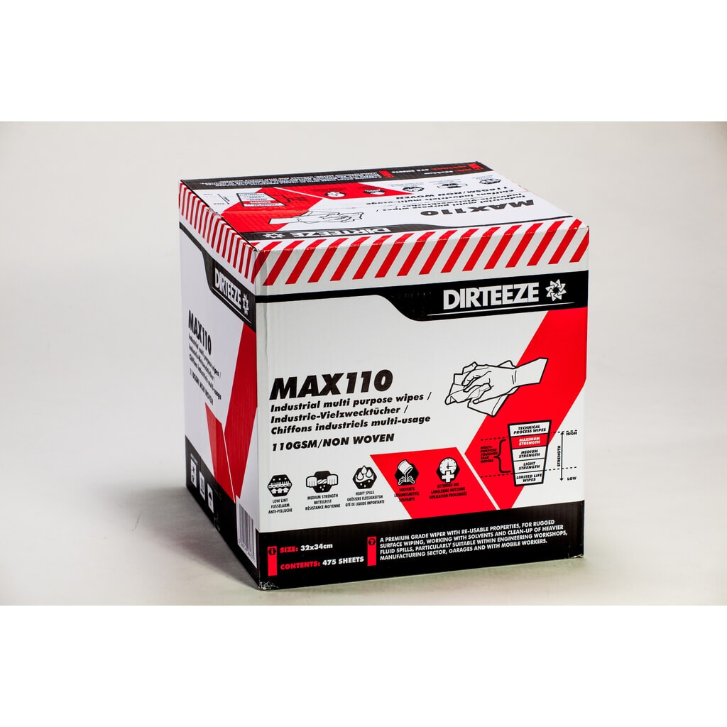 Industriële poetsdoekjes MAX110, 1 doos met 160 doekjes Product afbeelding: Industriële poetsdoekjes MAX110, 1 doos met 160 doekjes