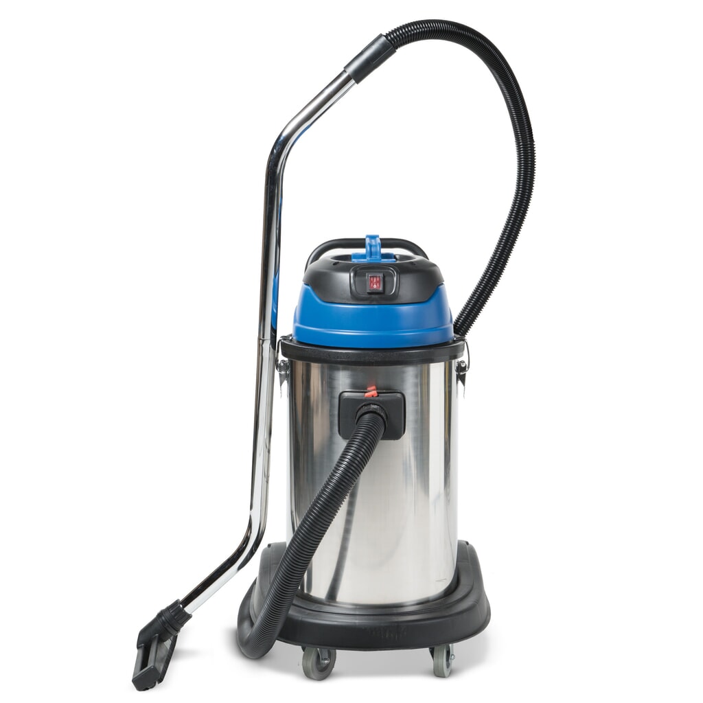 Industriële stofzuiger HEMMDAL, nat + droog, roestvrijstalen reservoir, 1.500 W, 30 l, kantelonderstel, duwbeugel Product afbeelding: Industriële stofzuiger HEMMDAL, nat + droog, roestvrijstalen reservoir, 1.500 W, 30 l, kantelonderstel, duwbeugel