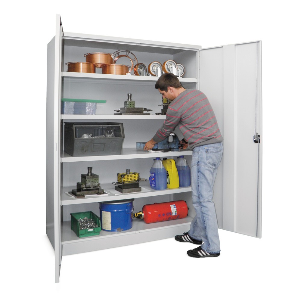 Productafbeelding nr. 2: Industriële zwarelastkast PAVOY Premium, 4 legborden, hxbxd 1.950 x 1.470 x 630 mm, gentiaanblauw, lichtgrijs