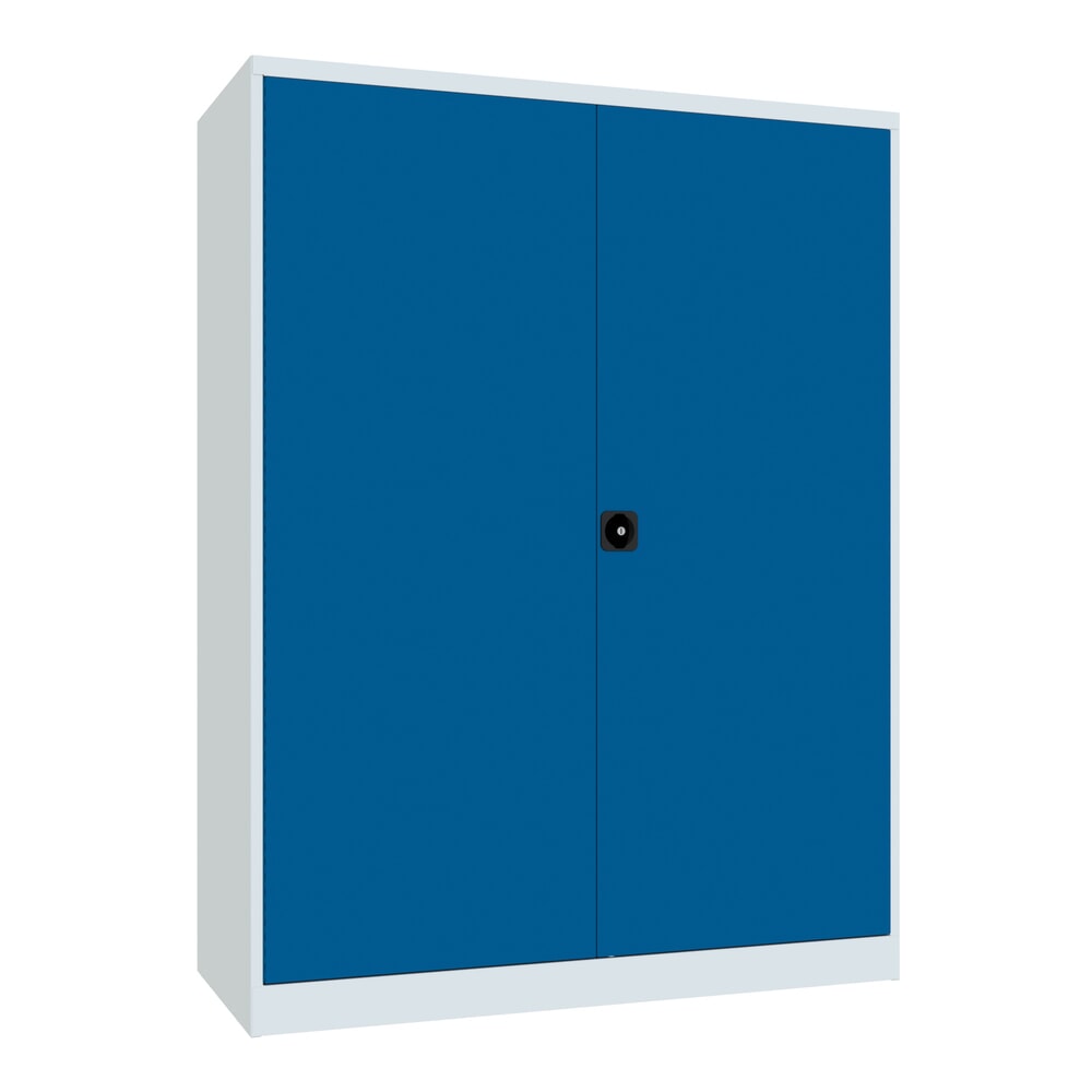 Productafbeelding nr. 1: Industriële zwarelastkast PAVOY Premium met middenwand, 8 legborden, hxbxd 1.950 x 1.470 x 630 mm, gentiaanblauw, lichtgrijs