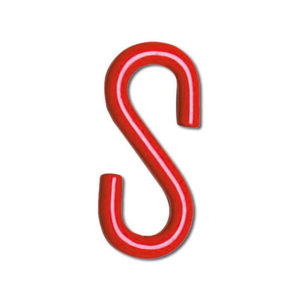 Product afbeelding: Inhanghaken voor afzetkettingen, S-vorm, 10 stuks/VE, rood