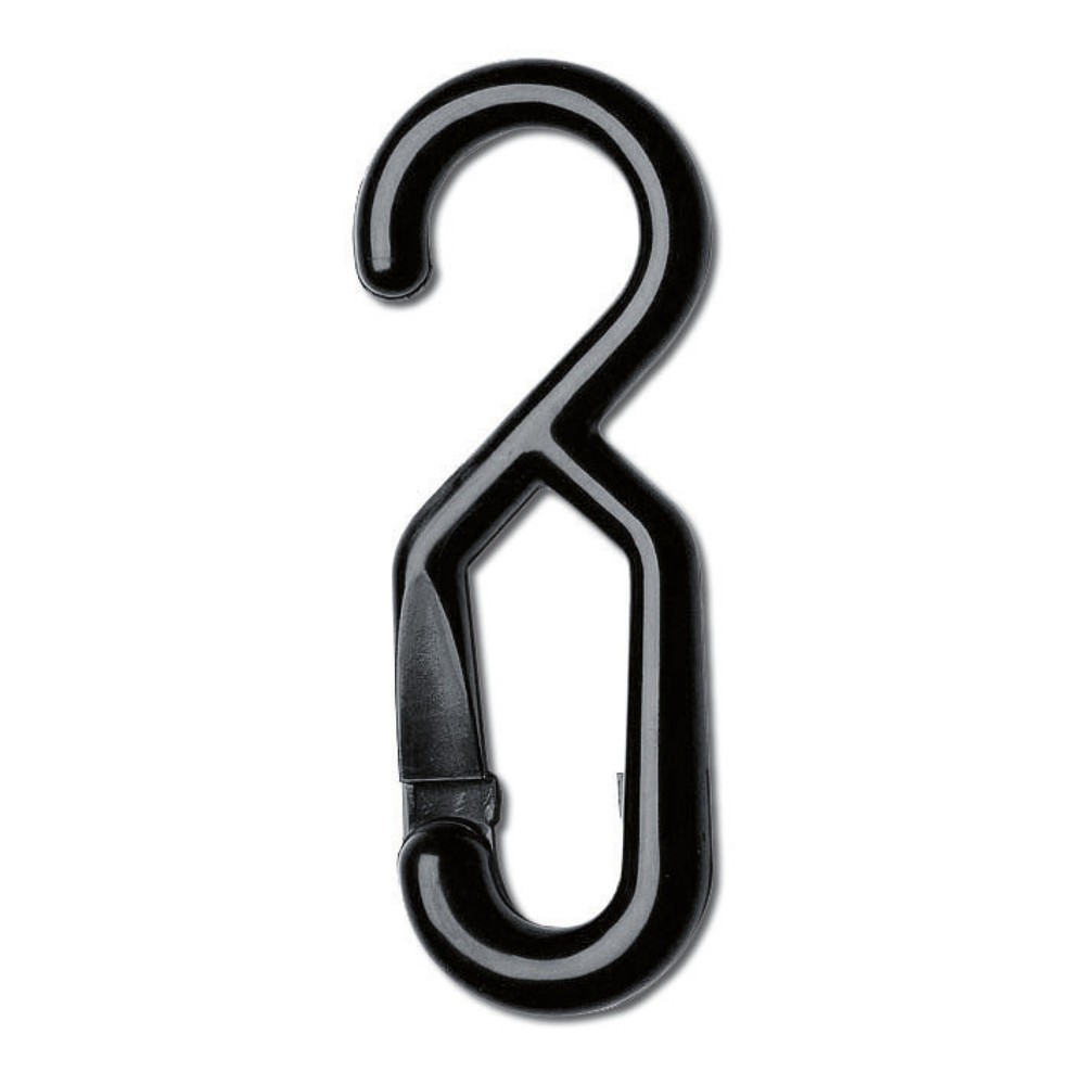 Product afbeelding: Inhanghaken voor afzetkettingen, 10 stuks/VE, zwart