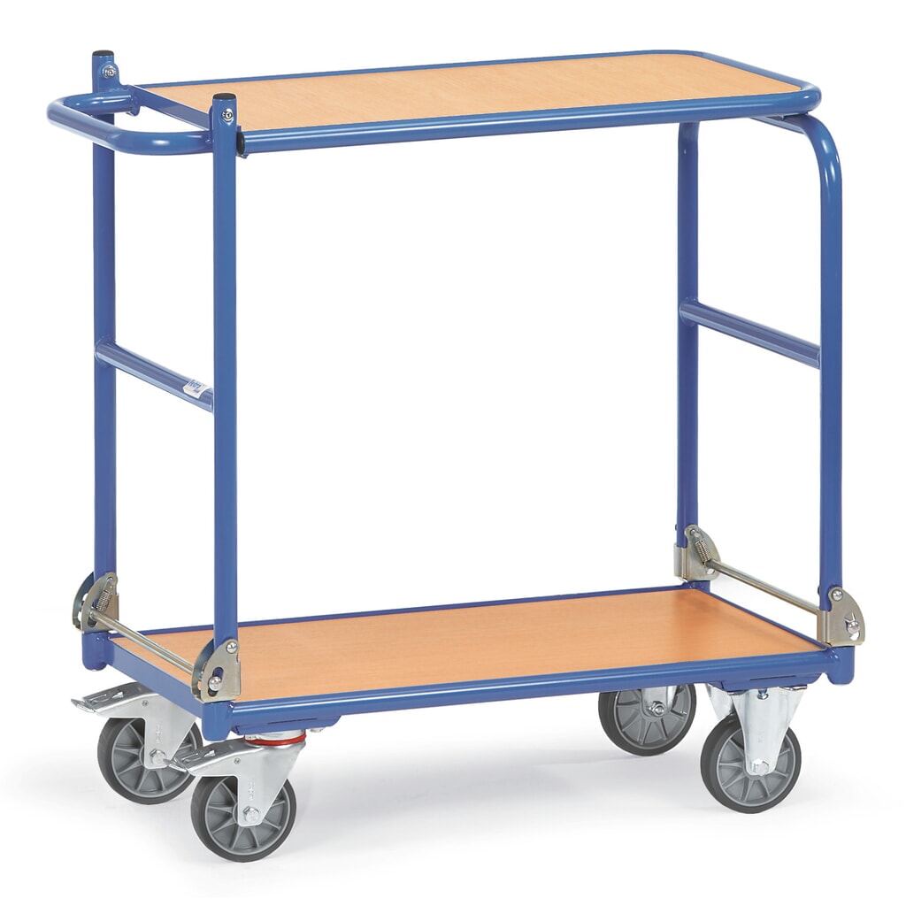 Inklapbare tafelwagen fetra® met stalen frame, 2 etages van 900 x 600 mm Productafbeelding nr. 4: Inklapbare tafelwagen fetra® met stalen frame, 2 etages van 900 x 600 mm