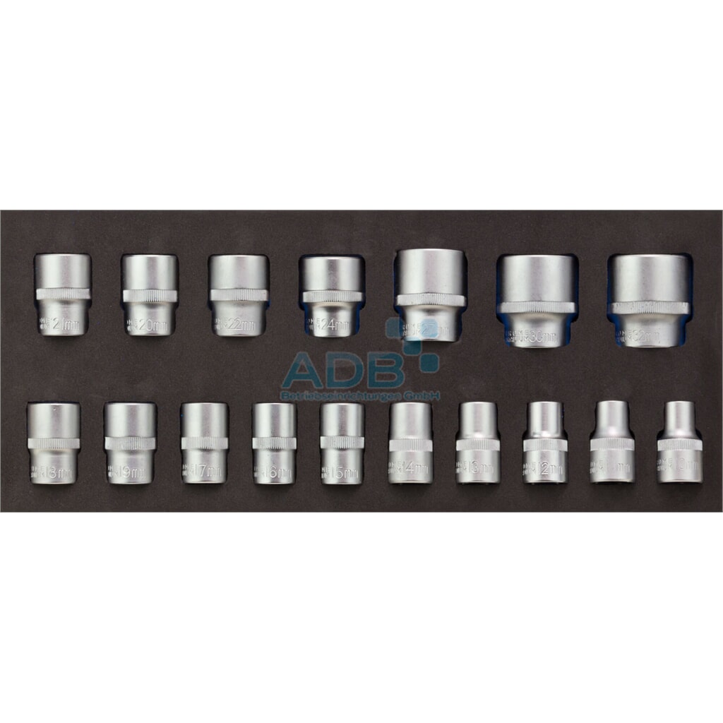 Inlegbak voor gereedschapswagen voor 17-delige steeksleutelset 1/2 inch Productafbeelding nr. 2: Inlegbak voor gereedschapswagen voor 17-delige steeksleutelset 1/2 inch