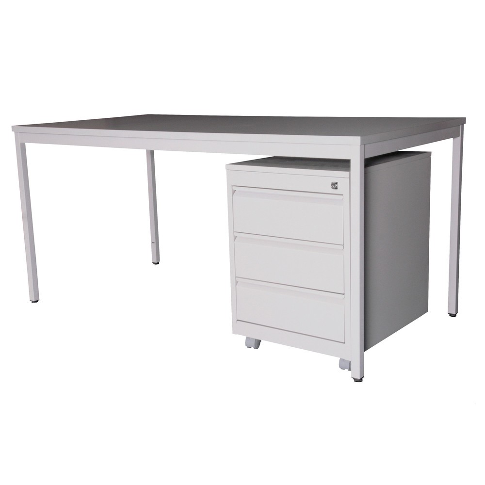 Product afbeelding: Inrichtingsset, bureau lxb 1.200 x 800 mm incl. ladekast op wielen, lichtgrijs