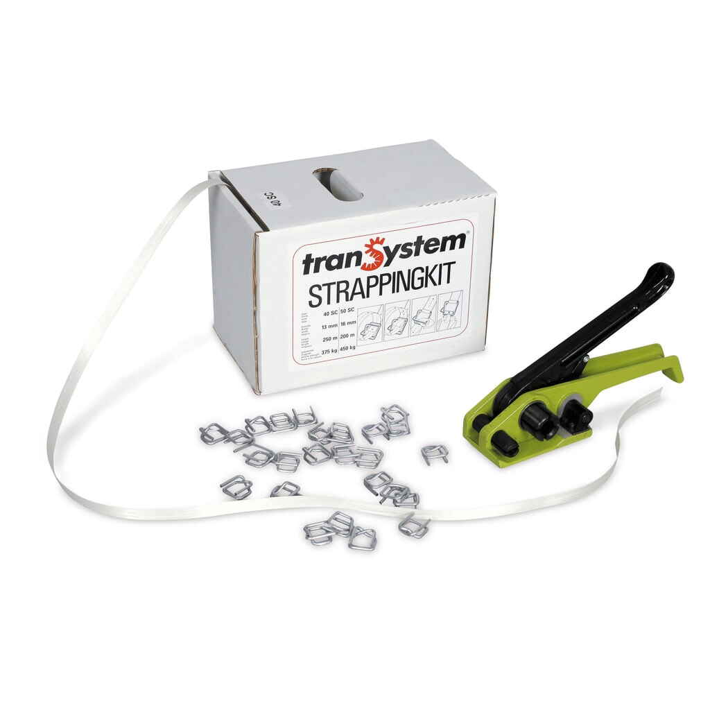 Omsnoeringsset Instap voor PET-kraftband, voor bandbreedte 16 mm Product afbeelding: Omsnoeringsset Instap voor PET-kraftband, voor bandbreedte 16 mm
