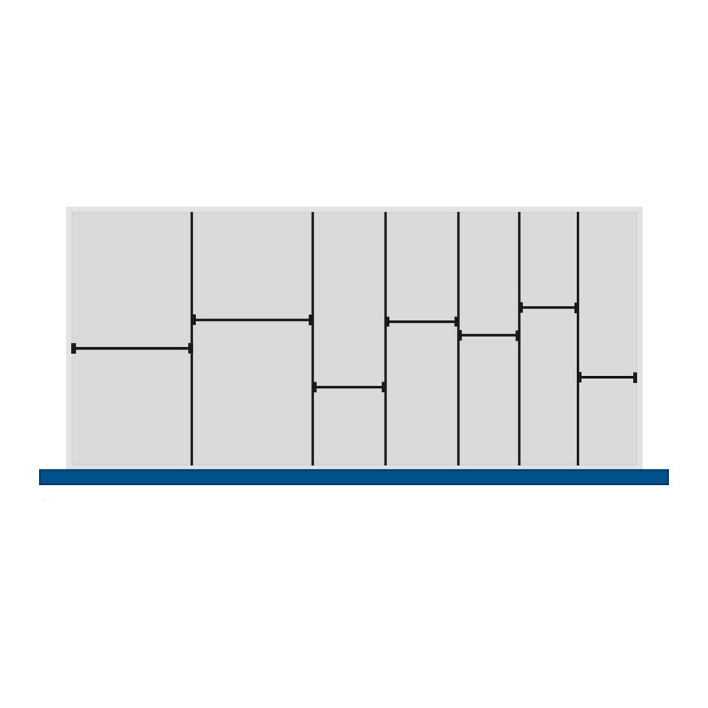 Product afbeelding: Scheidings- en inhaakwanden voor bott cubio ladekast, 6 scheidingswanden, fronthoogte 100/125 mm