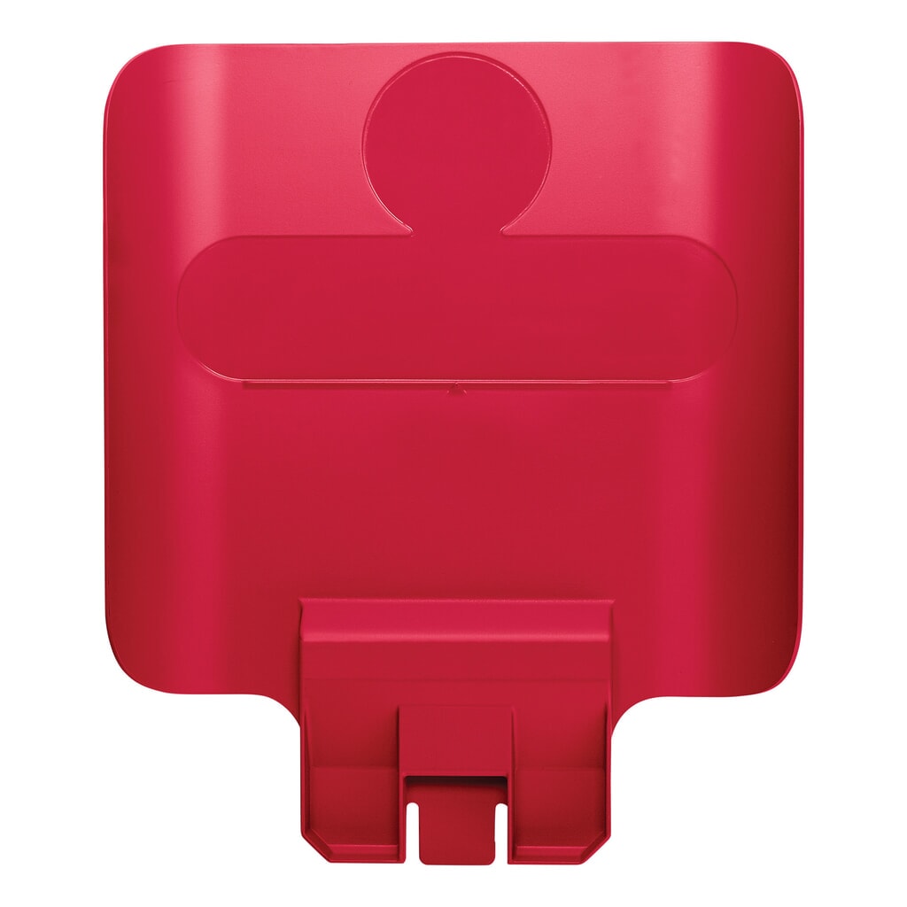 Product afbeelding: Instructiebord voor recyclingstation Rubbermaid® Slim Jim, rood