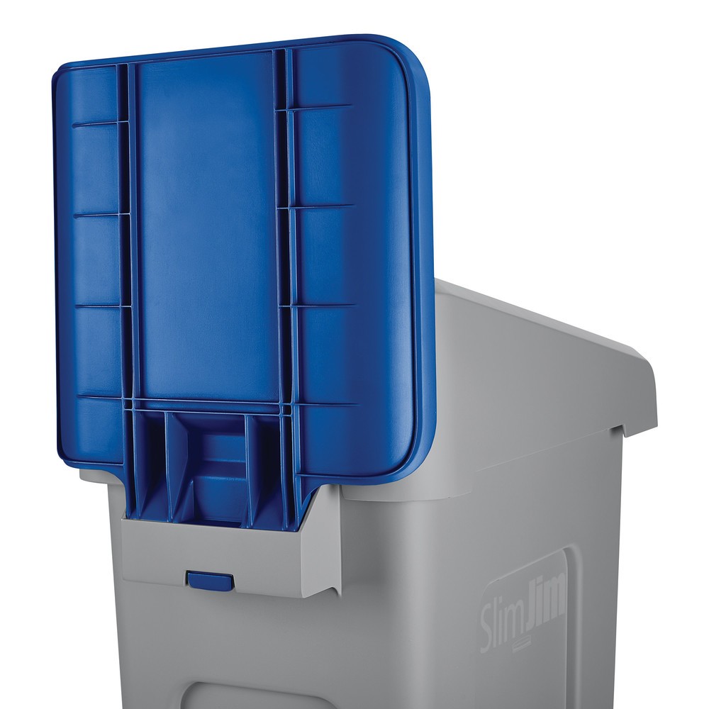 Productafbeelding nr. 2: Instructiebord voor recyclingstation Rubbermaid® Slim Jim, blauw
