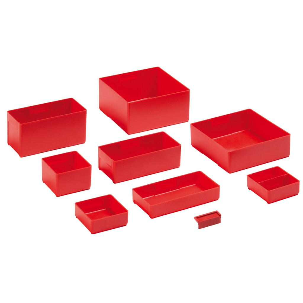 Inzetbakken LISTA 9x9E, (bxd) 150x150 mm, 6 stuks, voor fronthoogte 50 mm Product afbeelding: Inzetbakken LISTA 9x9E, (bxd) 150x150 mm, 6 stuks, voor fronthoogte 50 mm