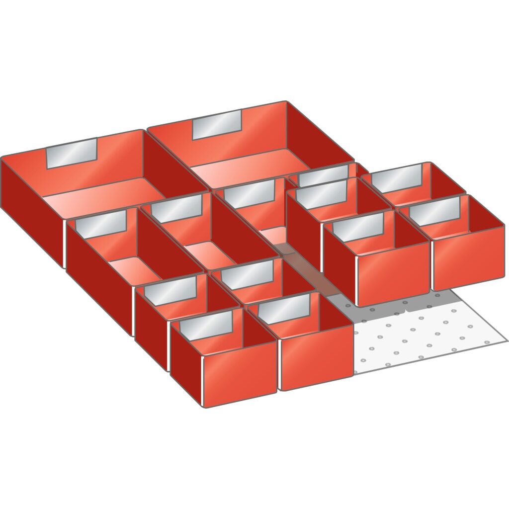 Inzetbakkenset LISTA 18x27E, (bxdxfh) 306x459x50 mm, 14-delig Product afbeelding: Inzetbakkenset LISTA 18x27E, (bxdxfh) 306x459x50 mm, 14-delig