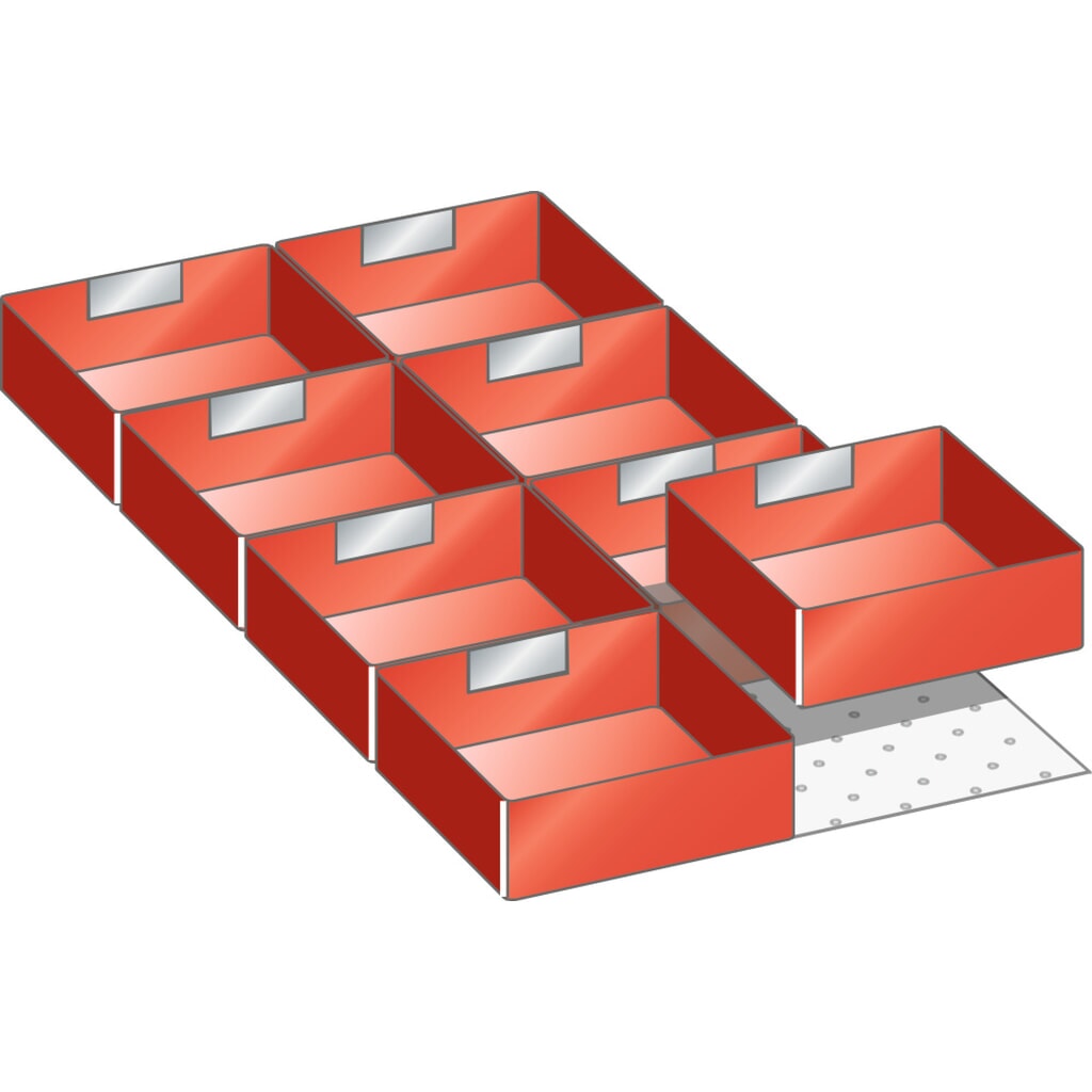 Inzetbakkenset LISTA 18x36E, (bxd) 306x612 mm, 8-delig, voor fronthoogte 50 mm Product afbeelding: Inzetbakkenset LISTA 18x36E, (bxd) 306x612 mm, 8-delig, voor fronthoogte 50 mm