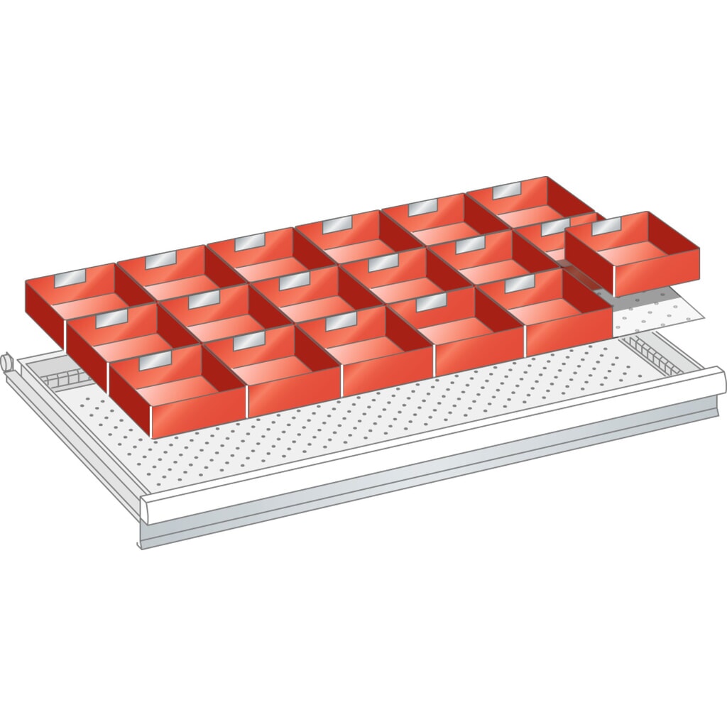 Product afbeelding: Inzetbakkenset LISTA 54x27E, (bxdxfh) 918x459x50 mm, 18-delig