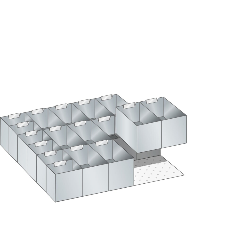 Inzetbakkenset LISTA, (bxd) 500x600 mm, 18-delig, voor fronthoogte 75 mm Product afbeelding: Inzetbakkenset LISTA, (bxd) 500x600 mm, 18-delig, voor fronthoogte 75 mm