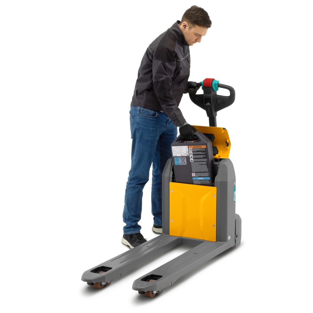 Jungheinrich elektrische palletwagen AME 18, draagvermogen 1.800 kg, vorklengte 1.150 mm, speciale vorkbreedte 670 mm, tandemwielen Productafbeelding nr. 4: Jungheinrich elektrische palletwagen AME 18, draagvermogen 1.800 kg, vorklengte 1.150 mm, speciale vorkbreedte 670 mm, tandemwielen