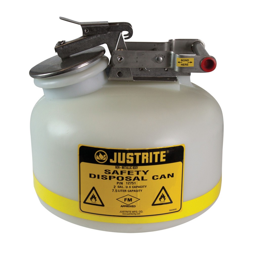 Product afbeelding: Justrite HDPE-veiligheidsafvoerreservoir, wit, 7,5 liter