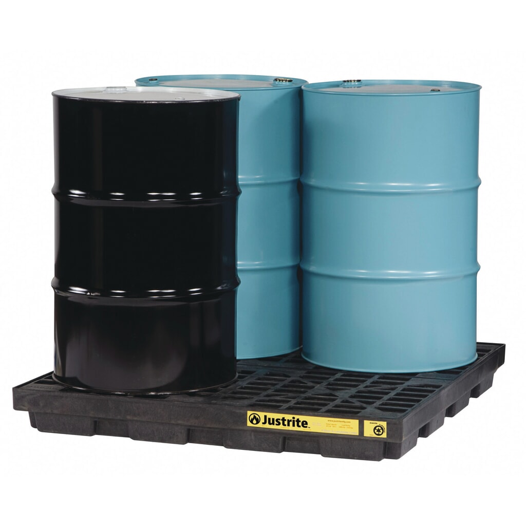 Productafbeelding nr. 3: Justrite® vlak-lekbak van PE, 4x 200 l, opvangvolume 185 l, zwart
