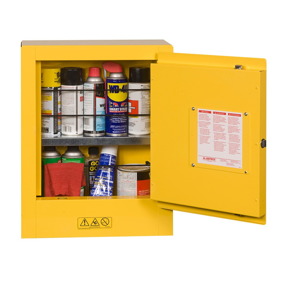 Productafbeelding nr. 2: Justrite® Mini veiligheidgarderobe, HxBxD 560 x 430 x 200 mm, 1 plank, handmatig sluiten