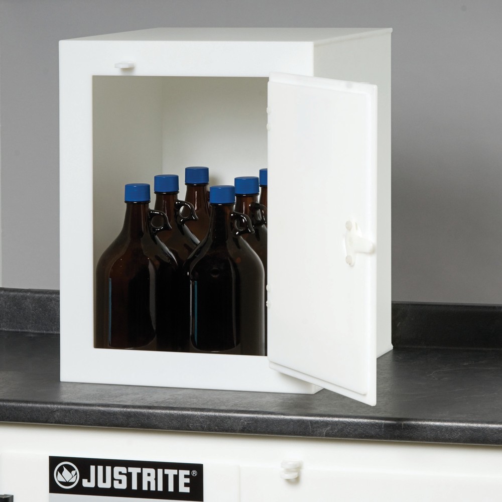 Productafbeelding nr. 2: Justrite® PE-zuurgarderobe, HxBxD 560 x 430 x 430 mm, zonder plank, handmatig sluiten