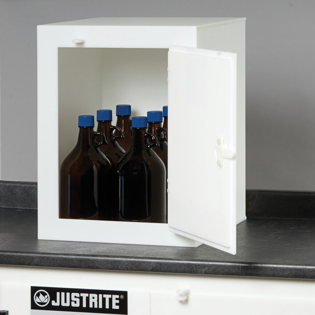 Productafbeelding nr. 2: Justrite® PE chemicaliënkast, hxbxd 560 x 430 x 430 mm, zonder legbord, handmatig sluitend