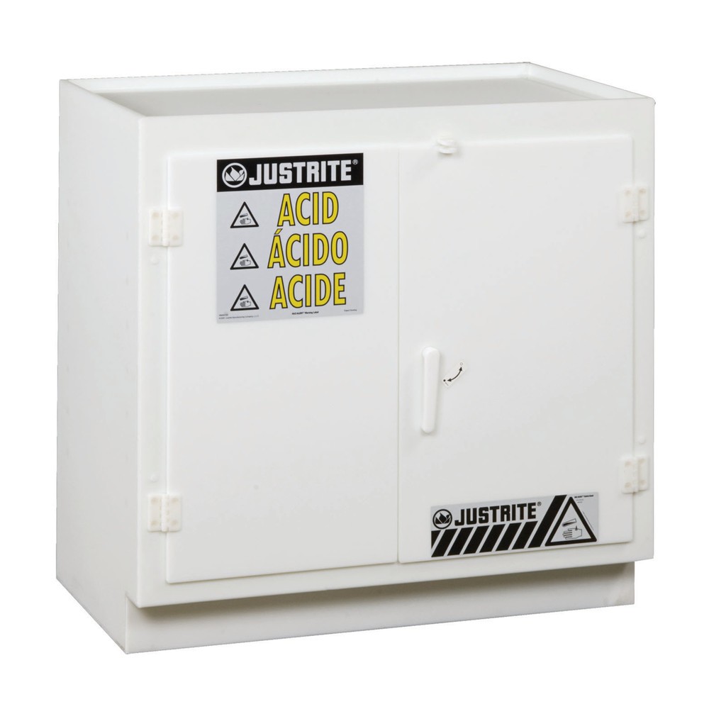 Productafbeelding nr. 1: Justrite® PE zuurgarderobe, HxBxD 930 x 910 x 550 mm, 1 plank, handmatig sluiten