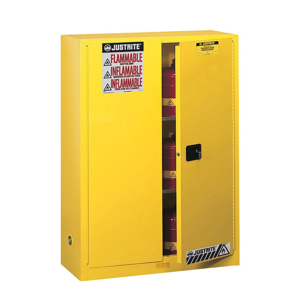 Productafbeelding nr. 2: Justrite® veiligheidskast Classic Sure-Grip® FM, h x b x d 1.650 x 1.090 x 460 mm, 2 legborden, handmatig sluitend