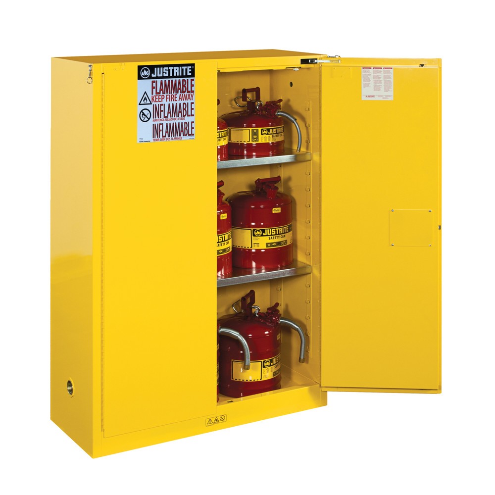 Productafbeelding nr. 2: Justrite® veiligheidskast Classic Sure-Grip® FM, h x b x d 1.650 x 1.090 x 460 mm, 2 legborden, zelfsluitend