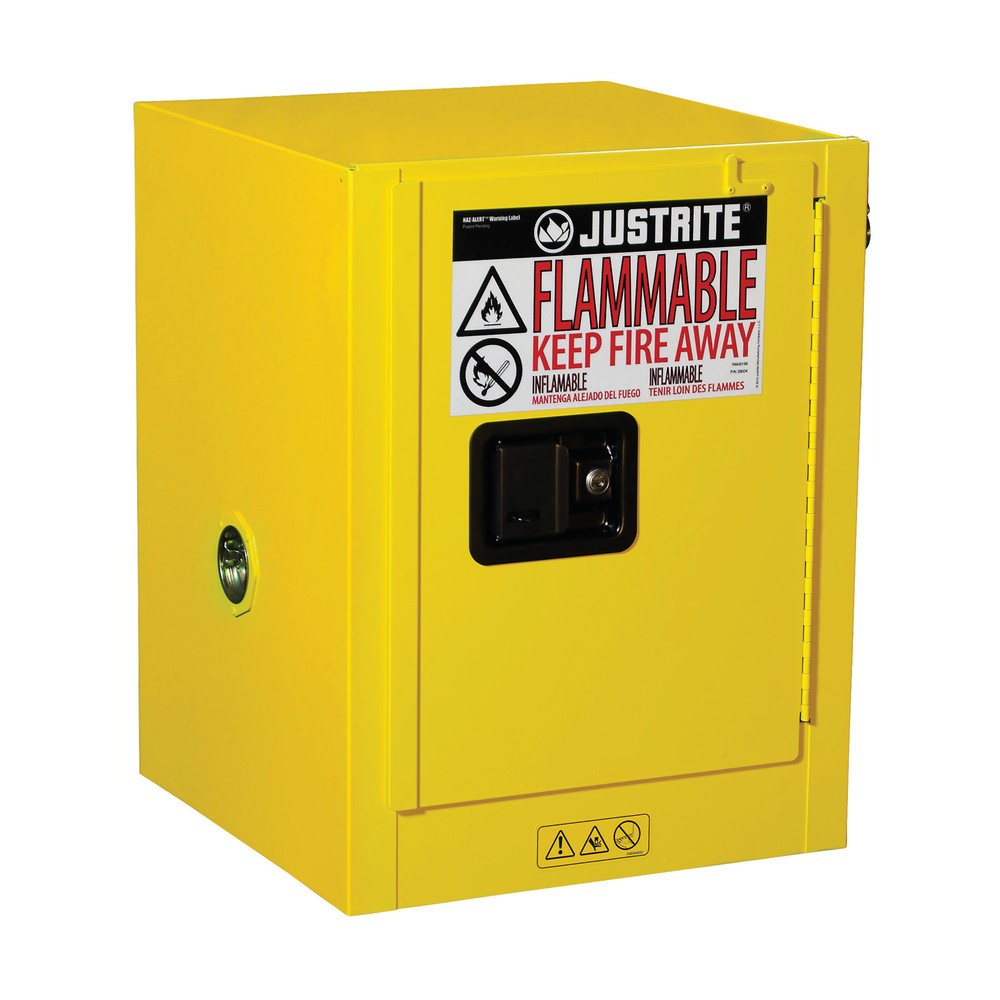 Product afbeelding: Justrite® veiligheidskast Countertop Sure-Grip® FM, h x b x d 560 x 430 x 430 mm, 1 legbord, handmatig sluitend