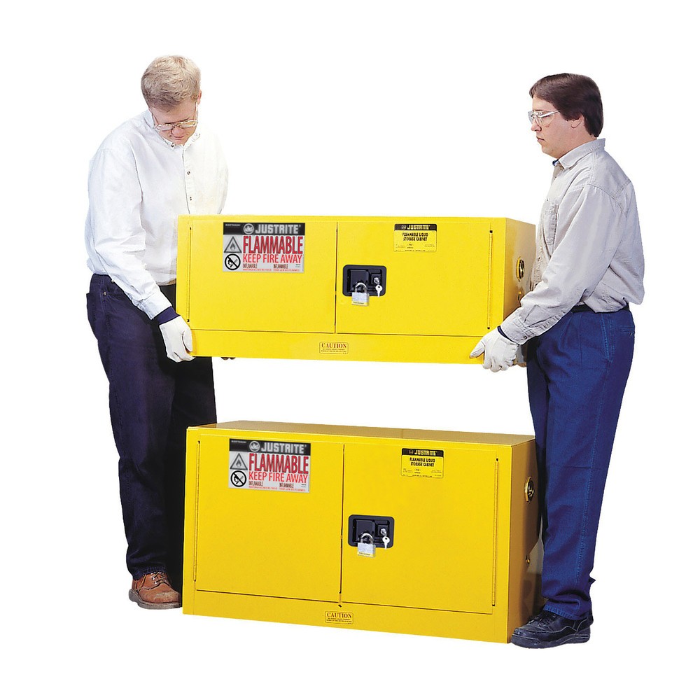 Productafbeelding nr. 2: Justrite® veiligheidskast Piggyback Sure-Grip® FM, h x b x d 610 x 1.090 x 460 mm, 1 legbord, handmatig sluitend