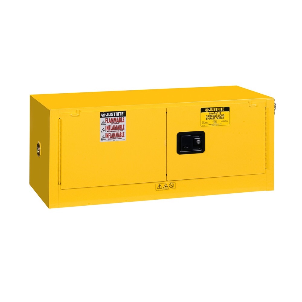 Productafbeelding nr. 1: Justrite® veiligheidskast Piggyback Sure-Grip® FM, h x b x d 460 x 1.090 x 460 mm, zonder legborden, zelfsluitend