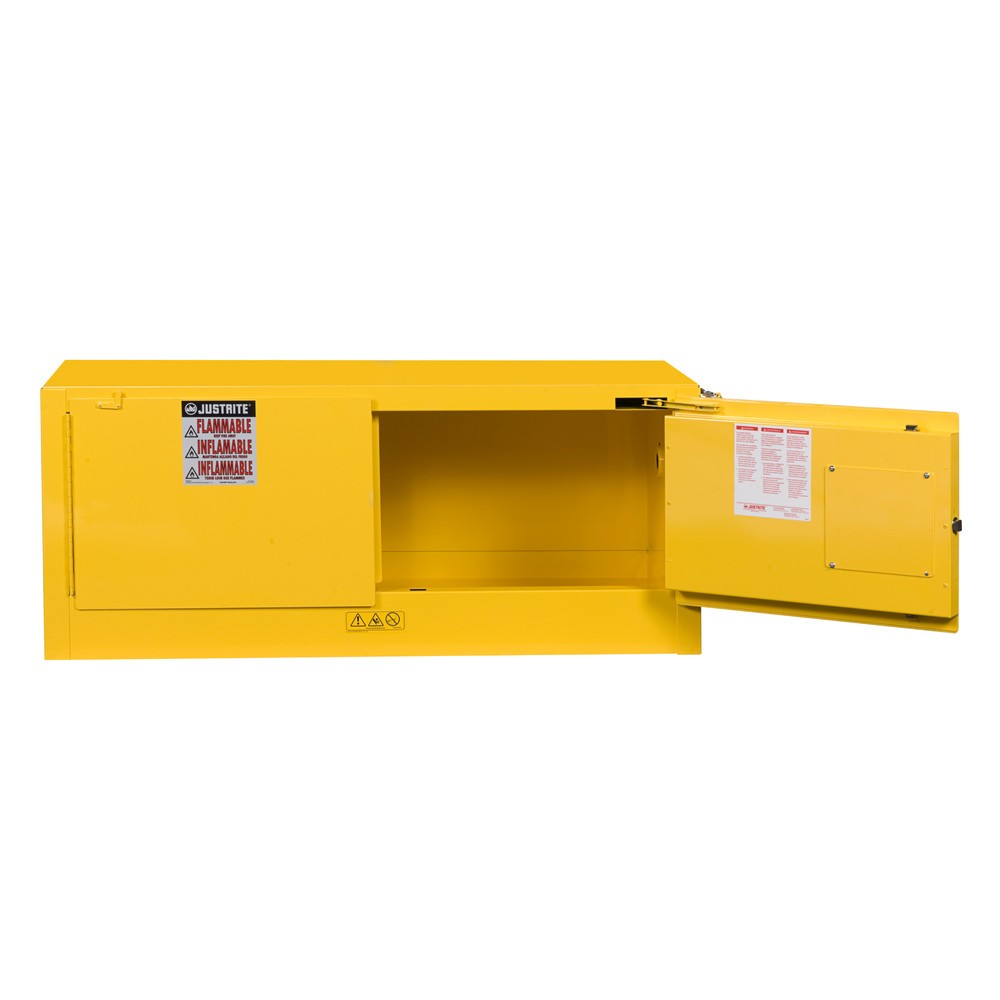 Productafbeelding nr. 2: Justrite® veiligheidskast Piggyback Sure-Grip® FM, h x b x d 460 x 1.090 x 460 mm, zonder legborden, zelfsluitend