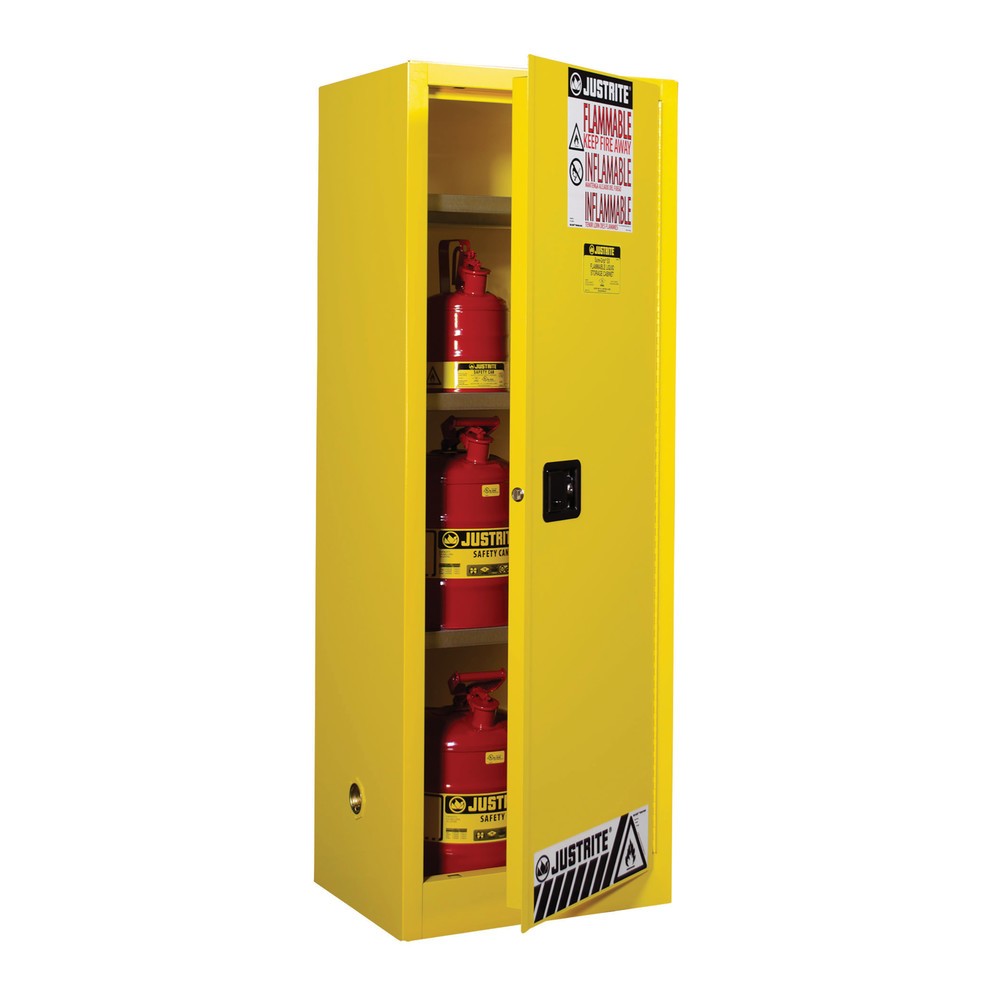 Productafbeelding nr. 2: Justrite® veiligheidskast Slimline Sure-Grip® FM, hxbxd 1.650 x 590 x 460 mm, 3 legborden, handmatig sluitend