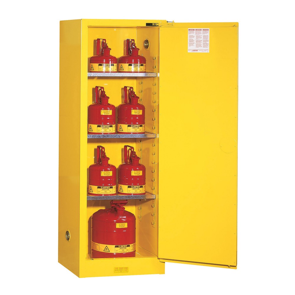 Productafbeelding nr. 2: Justrite® veiligheidskast Slimline Sure-Grip® FM, h x b x d 1.650 x 590 x 460 mm, 3 legborden, zelfsluitend