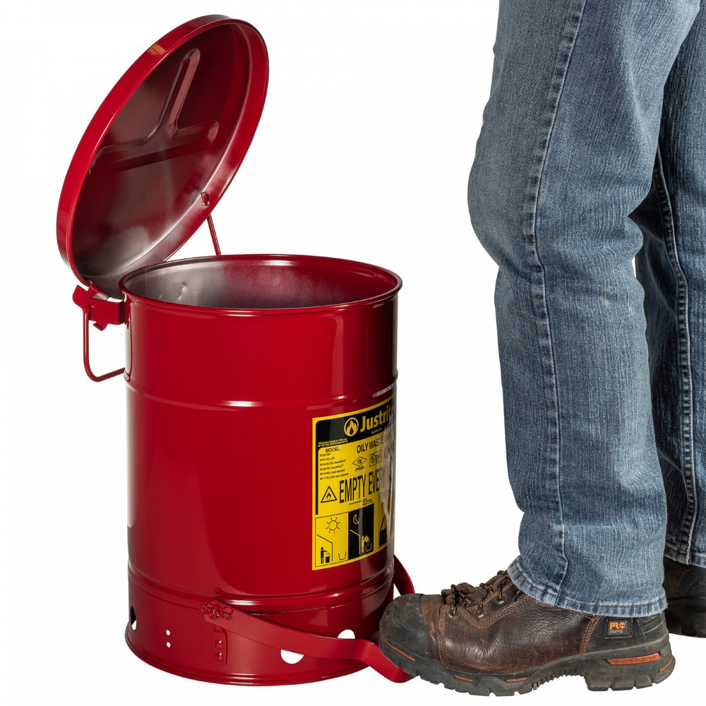 Productafbeelding nr. 2: Werkbankverzamelbak Justrite®, handmatig, rood, 20 liter
