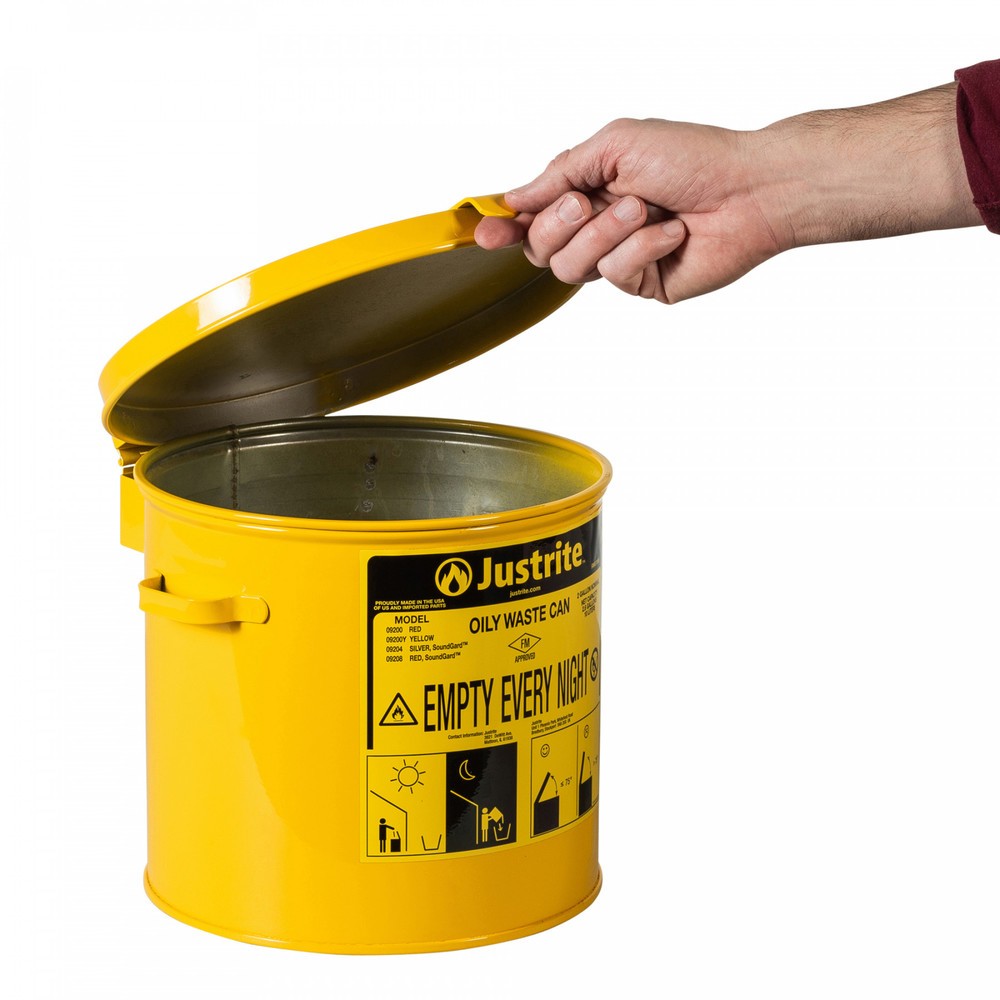 Productafbeelding nr. 2: Werkbankverzamelbak Justrite, handmatig, geel, 8 liter