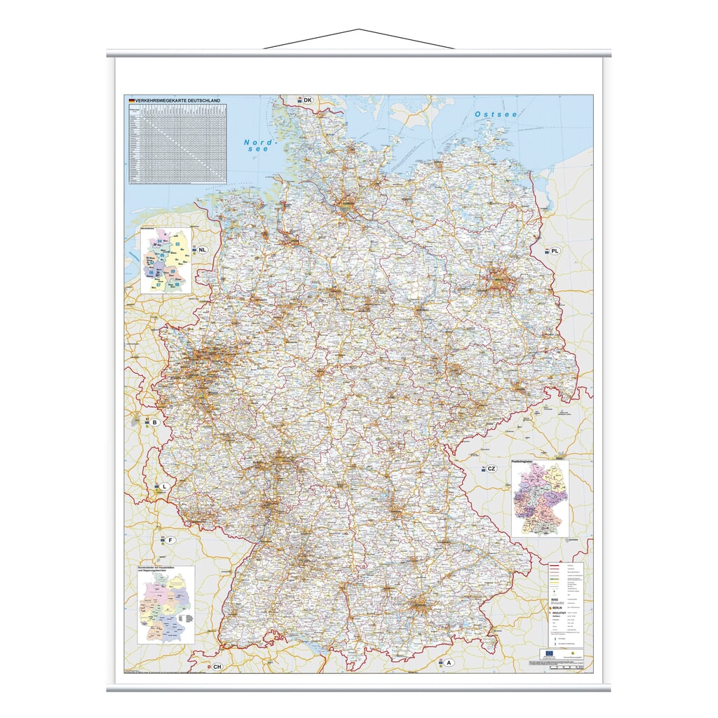 Product afbeelding: Kaart van Duitsland FRANKEN, wegenkaart, magnetisch, hxb 1.400 x 1.000 mm