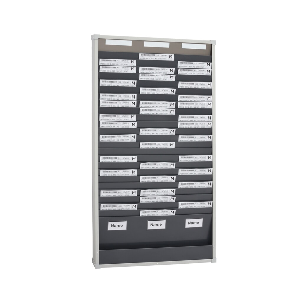 Kaartensorteerbord, 3 rijen van telkens 25 vakken, hxb 1.350 x 720 mm Product afbeelding: Kaartensorteerbord, 3 rijen van telkens 25 vakken, hxb 1.350 x 720 mm