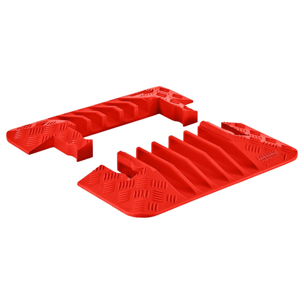 Product afbeelding: Kabelbrug Justrite® Guard Dog®, afsluitelement, 5 kanalen, lxb 220 x 500 mm, oranje