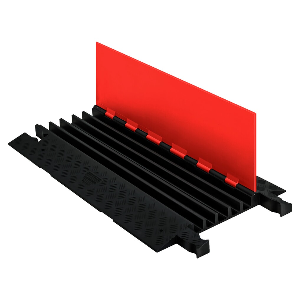 Kabelbrug Justrite® Guard Dog®, basiselement, 5 kanalen, lxb 910 x 500 mm, zwart/oranje Product afbeelding: Kabelbrug Justrite® Guard Dog®, basiselement, 5 kanalen, lxb 910 x 500 mm, zwart/oranje