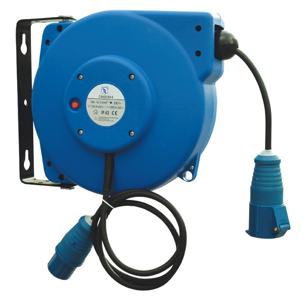 Product afbeelding: Kabelhaspel met en voor CEE-stekkers, kabellengte 15 m