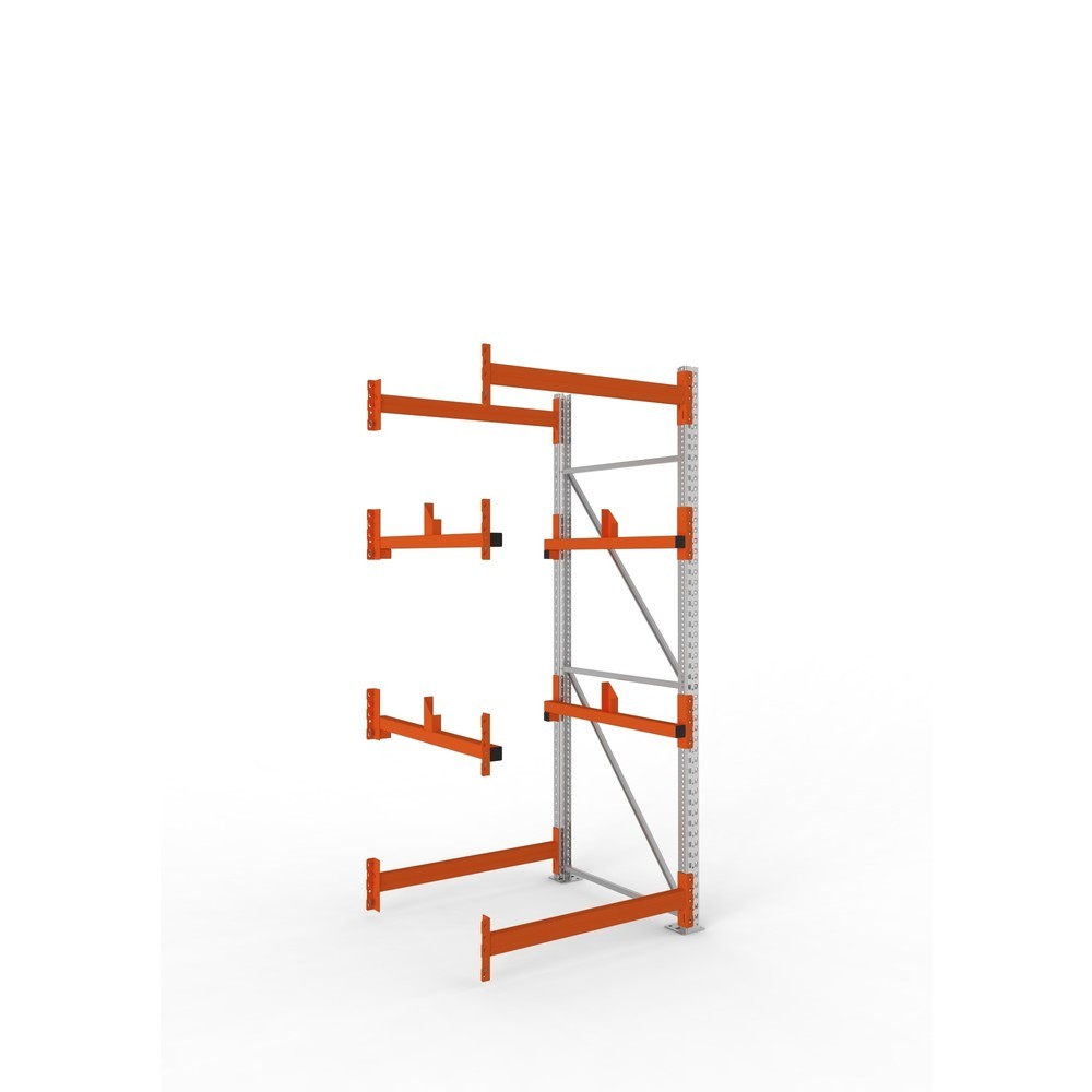 Productafbeelding nr. 1: Kabeltrommelstelling META MULTIPAL type 1, aanbouwelement, hxbxd 2.700 x 1.100 x 1.100 mm, verzinkt, RAL 2001 roodoranje, met 2 trommelbevestigingen, zonder assen, met kabeltrommelsteunen