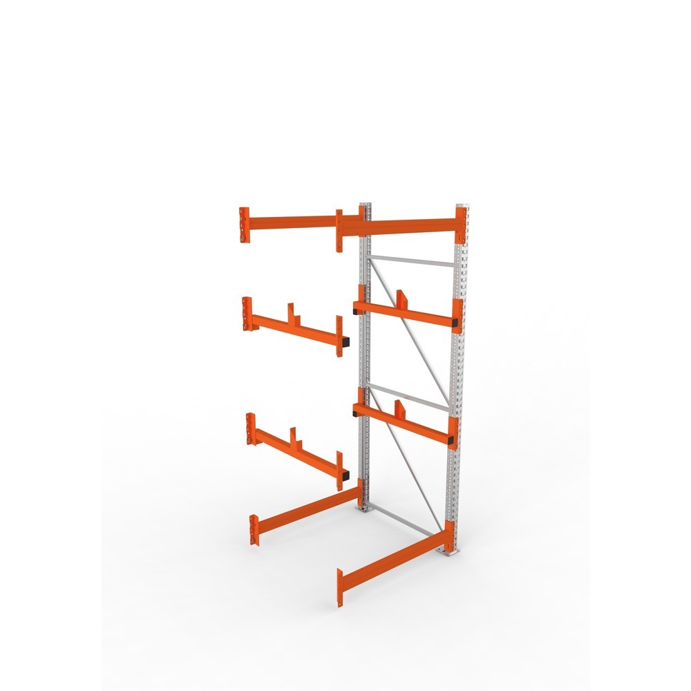 Productafbeelding nr. 2: Kabeltrommelstelling META MULTIPAL type 1, aanbouwelement, hxbxd 2.700 x 1.100 x 1.100 mm, verzinkt, RAL 2001 roodoranje, met 2 trommelbevestigingen, zonder assen, met kabeltrommelsteunen