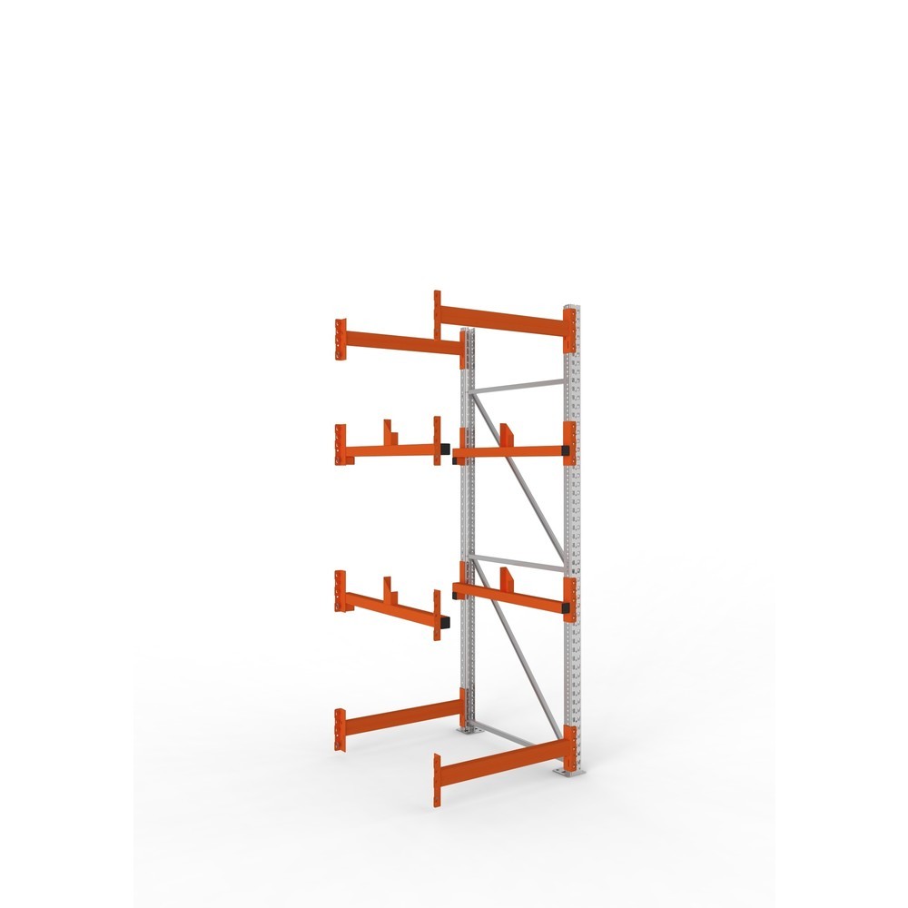 Productafbeelding nr. 1: Kabeltrommelstelling META MULTIPAL type 1, aanbouwelement, hxbxd 2.700 x 900 x 1.100 mm, verzinkt, RAL 2001 roodoranje, met 2 trommelbevestigingen, zonder assen, met kabeltrommelsteunen