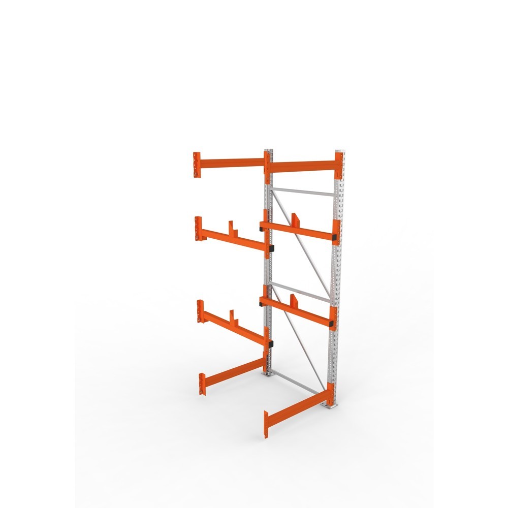 Productafbeelding nr. 2: Kabeltrommelstelling META MULTIPAL type 1, aanbouwelement, hxbxd 2.700 x 900 x 1.100 mm, verzinkt, RAL 2001 roodoranje, met 2 trommelbevestigingen, zonder assen, met kabeltrommelsteunen