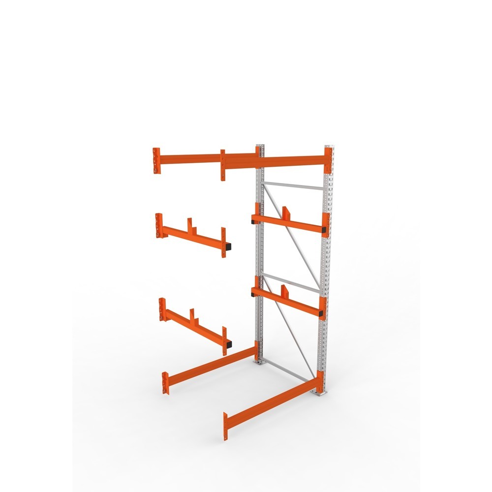 Productafbeelding nr. 2: Kabeltrommelstelling META MULTIPAL type 1, aanbouwelement, hxbxd 2.700 x 1.300 x 1.100 mm, verzinkt, RAL 2001 roodoranje, met 2 trommelbevestigingen, zonder assen, met kabeltrommelsteunen