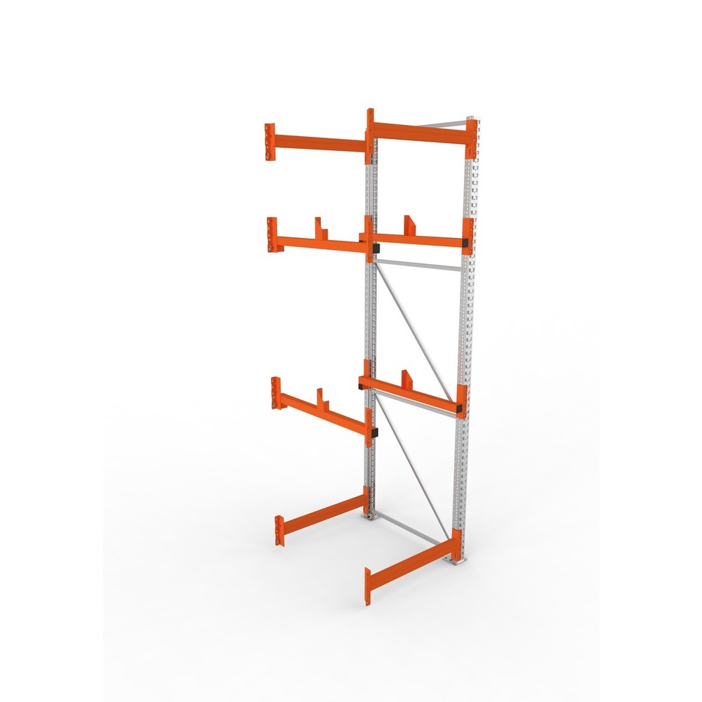 Productafbeelding nr. 2: Kabeltrommelstelling META MULTIPAL type 1, aanbouwelement, hxbxd 3.300 x 900 x 1.100 mm, verzinkt, RAL 2001 roodoranje, met 2 trommelbevestigingen, zonder assen, met kabeltrommelsteunen