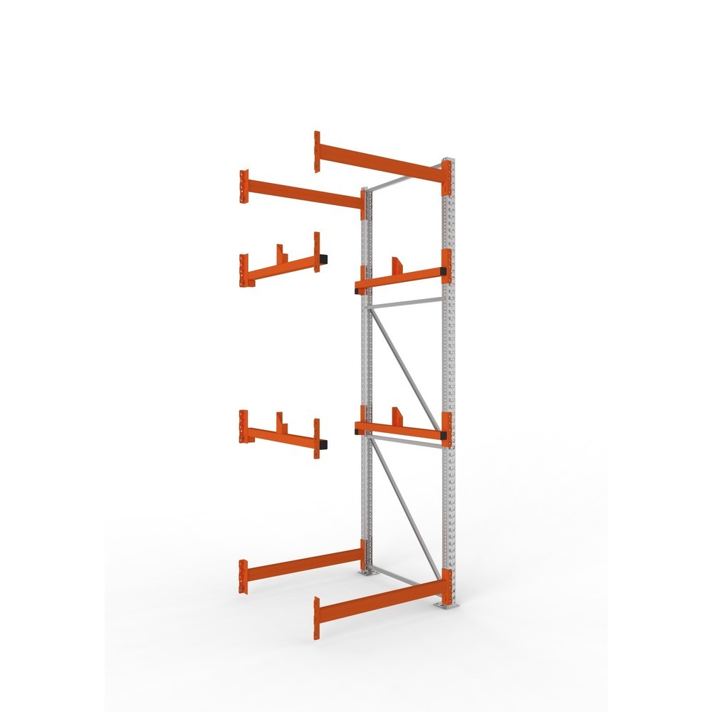 Productafbeelding nr. 1: Kabeltrommelstelling META MULTIPAL type 1, aanbouwelement, hxbxd 3.300 x 1.100 x 1.100 mm, verzinkt, RAL 2001 roodoranje, met 2 trommelbevestigingen, zonder assen, met kabeltrommelsteunen