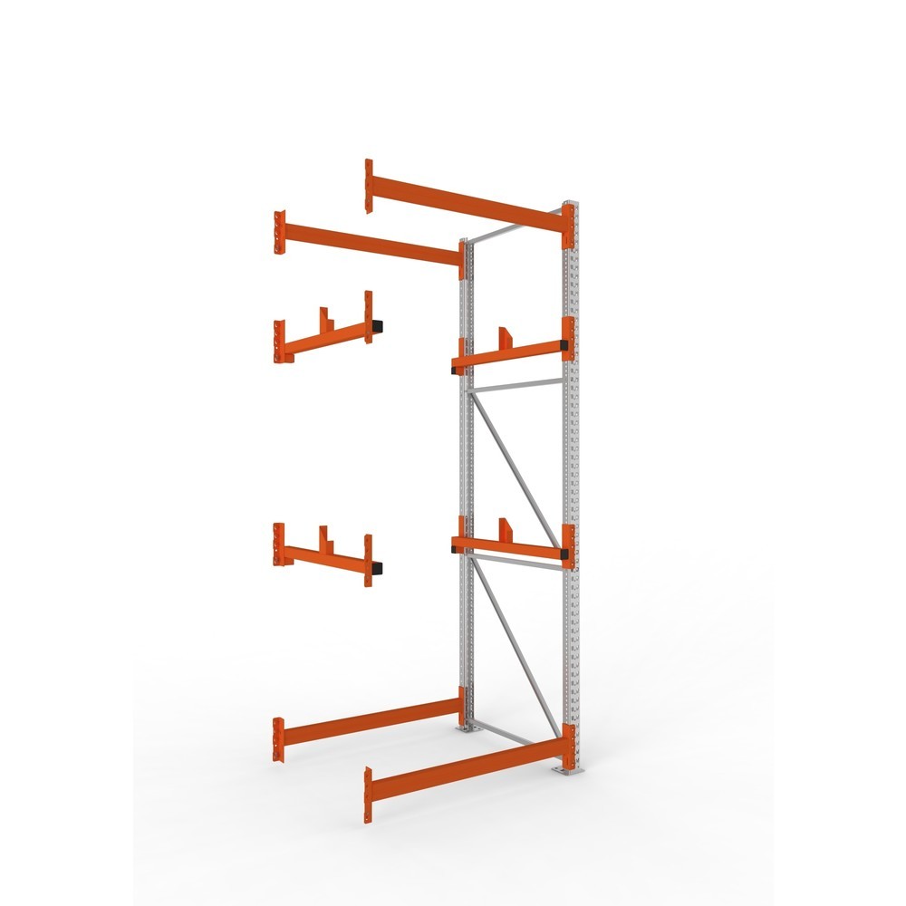 Product afbeelding: Kabeltrommelstelling META MULTIPAL type 1, aanbouwelement, hxbxd 3.300 x 1.300 x 1.100 mm, verzinkt, RAL 2001 roodoranje, met 2 trommelbevestigingen, zonder assen, met kabeltrommelsteunen