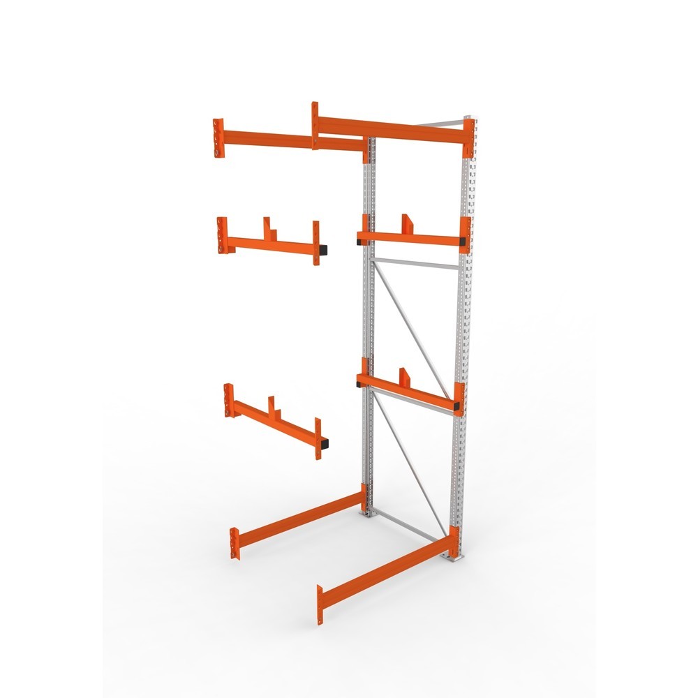 Productafbeelding nr. 2: Kabeltrommelstelling META MULTIPAL type 1, aanbouwelement, hxbxd 3.300 x 1.300 x 1.100 mm, verzinkt, RAL 2001 roodoranje, met 2 trommelbevestigingen, zonder assen, met kabeltrommelsteunen