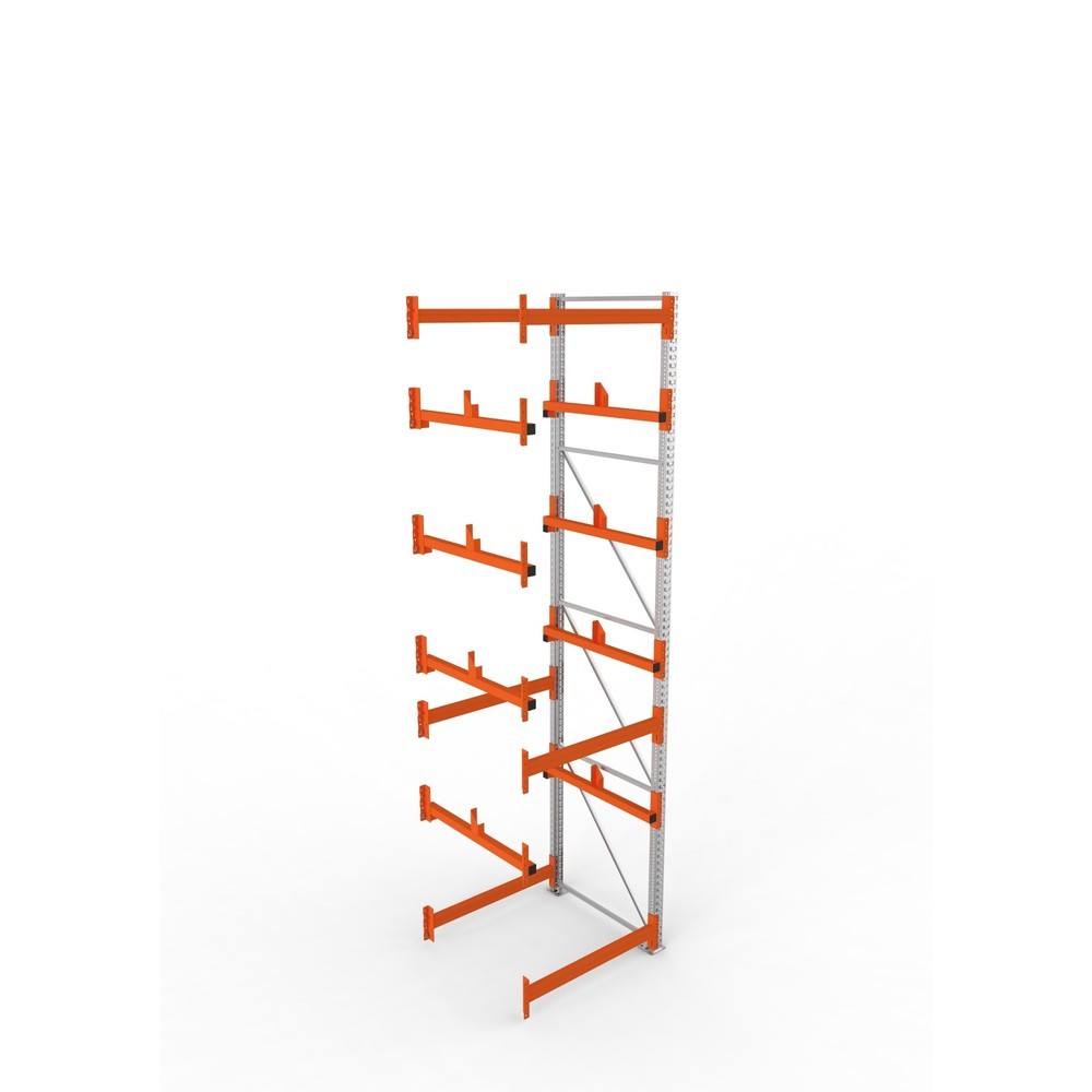 Productafbeelding nr. 2: Kabeltrommelstelling META MULTIPAL type 1, aanbouwelement, hxbxd 4.400 x 1.100 x 1.100 mm, verzinkt, RAL 2001 roodoranje, met 4 trommelbevestigingen, zonder assen, met kabeltrommelsteunen